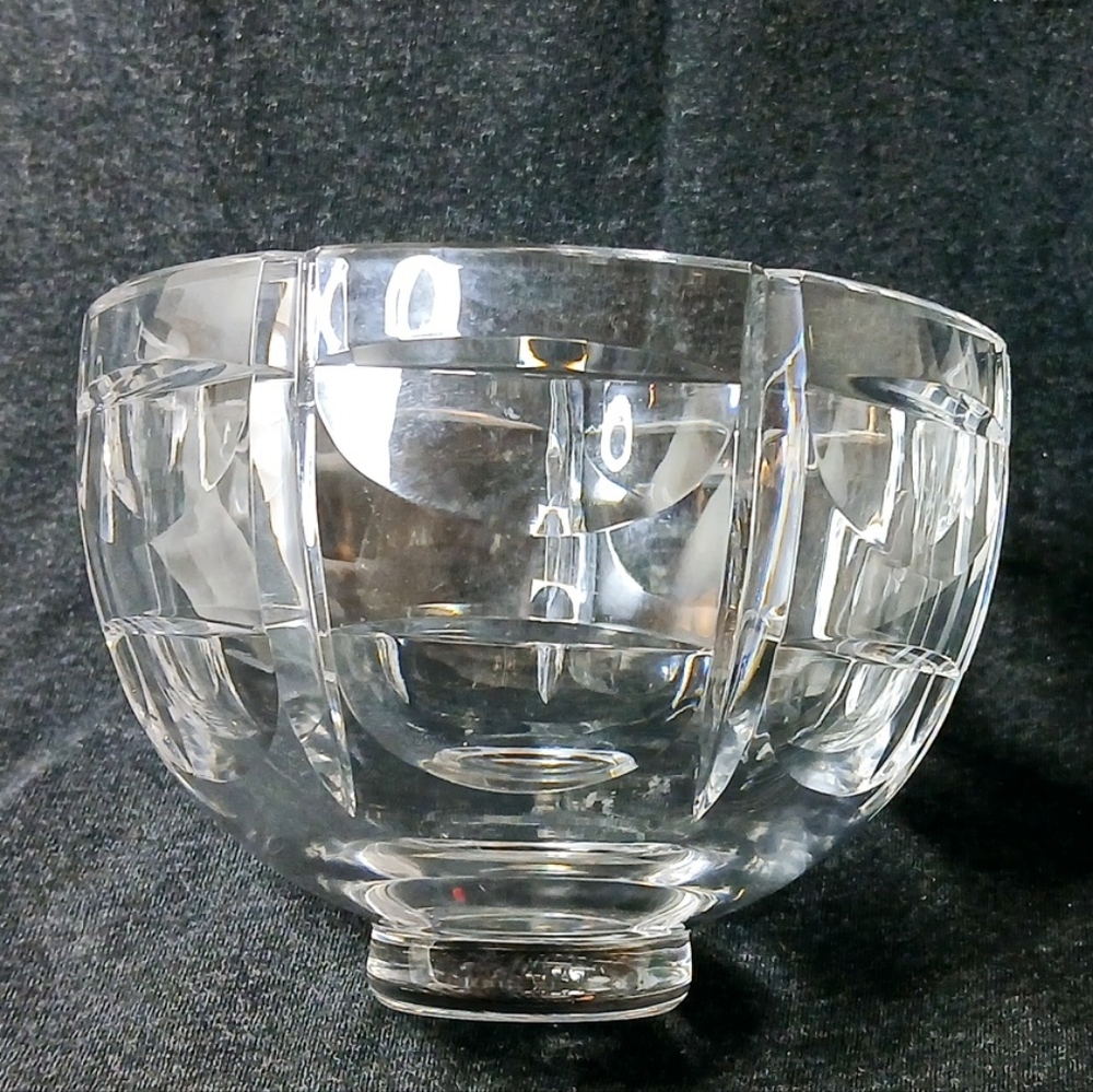 Orrefors "Thousand windows" cut crystal bowl.
